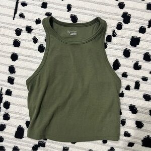 Offline by Aerie Ribbed High Neck Crop Top